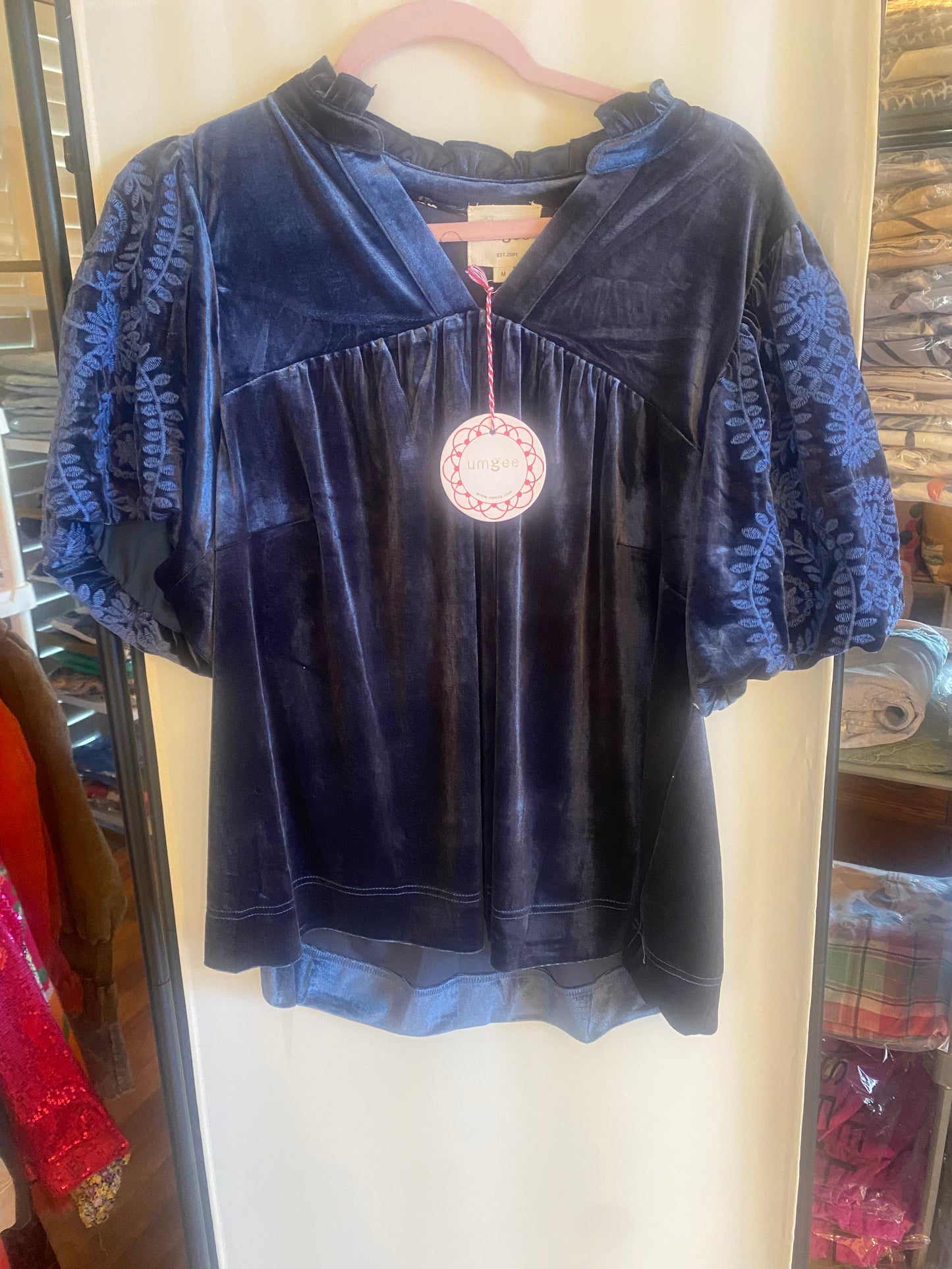UMGEE blue velvet top