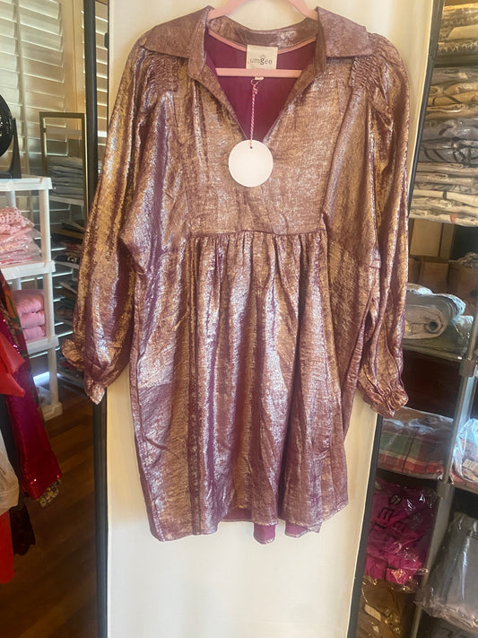 UMGEE rose metallic tunic top
