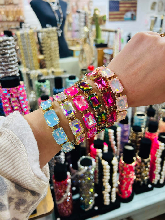 Large Crystal Gold Bracelet