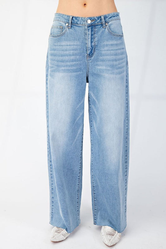 EASEL Soft Washed Stretch Denim Jeans Lt Denim