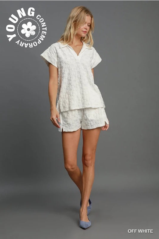 UMGEE Floral Towel Top White