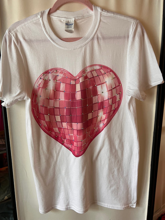 Disco Heart Crystal T-Shirt