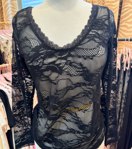 A Rare Bird Black Lace Top