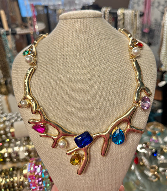 Multi Color Large Branch Necklace