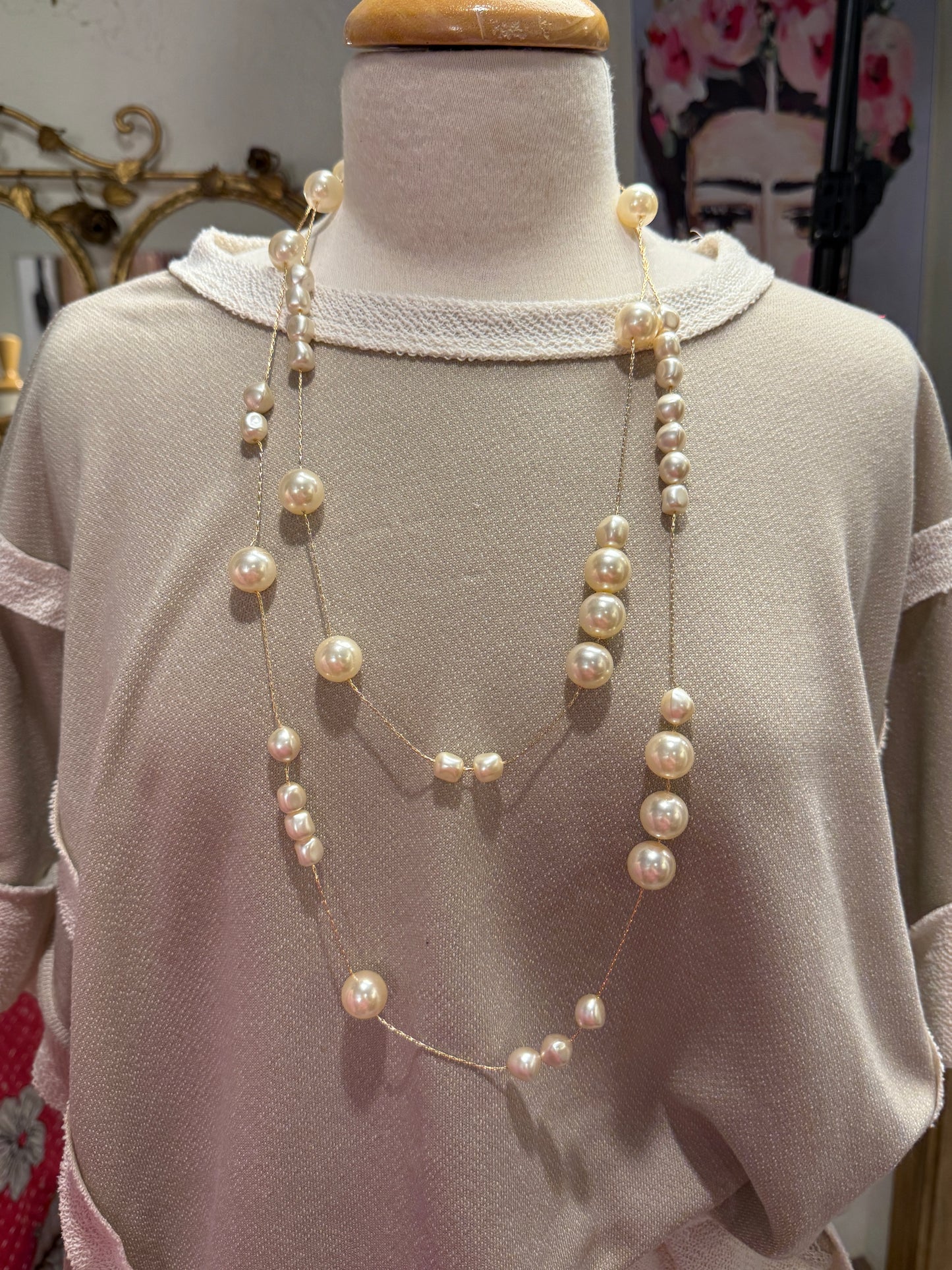 72" Long Pearl Necklace