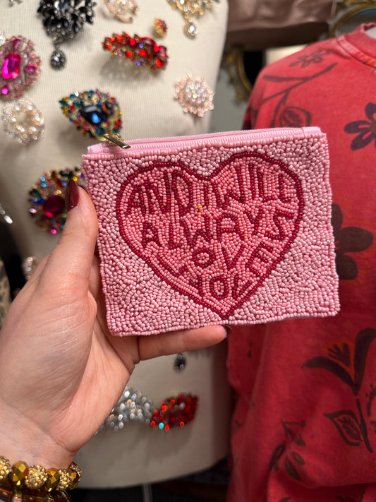 I Will Always Love You Beaded Bag