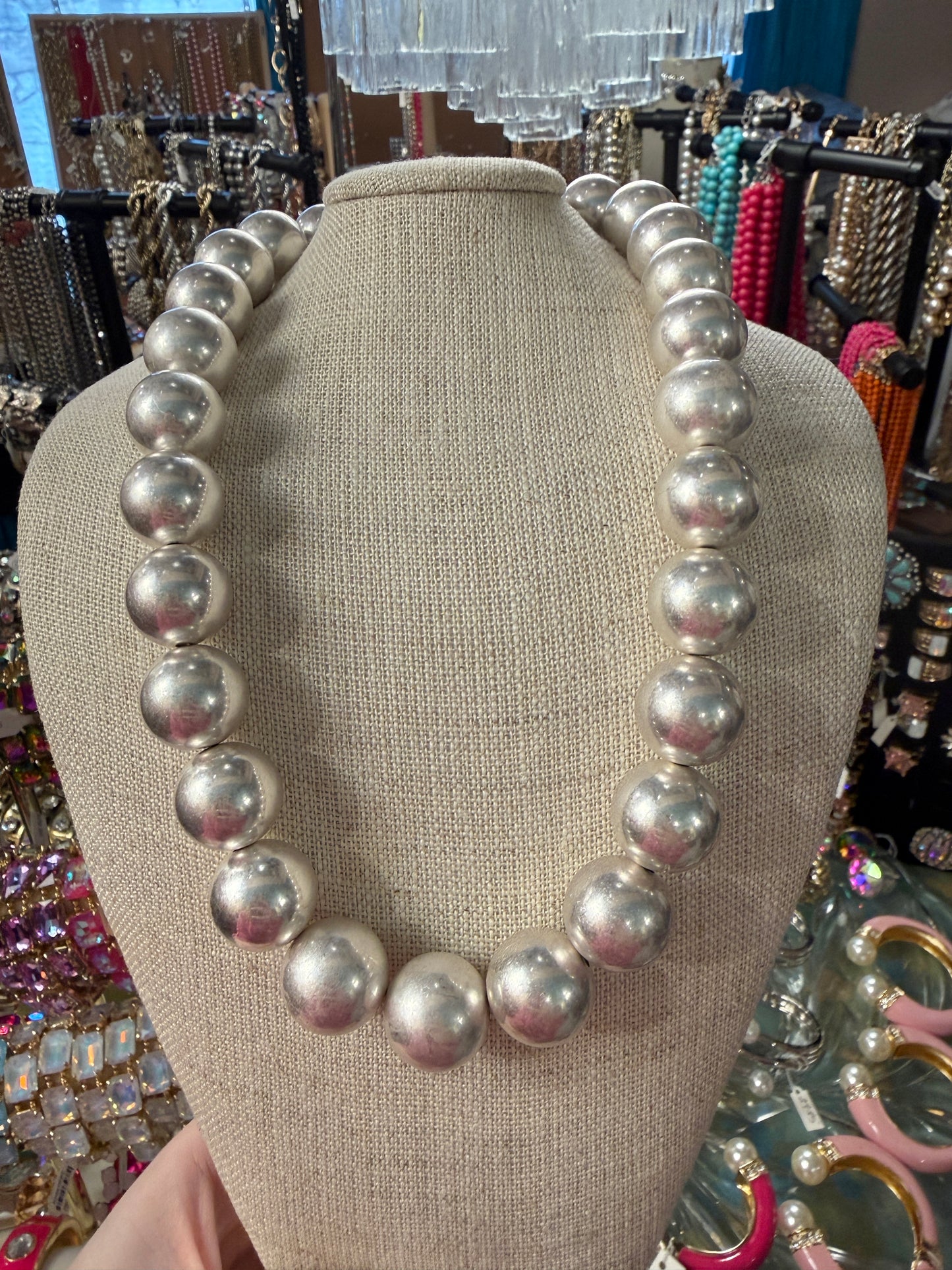 Silver Ball Necklace