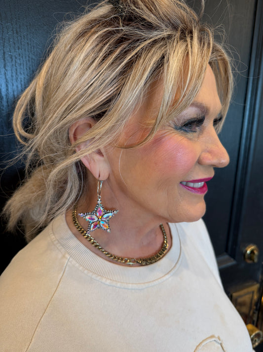 ALICE AB Stone Star Earrings