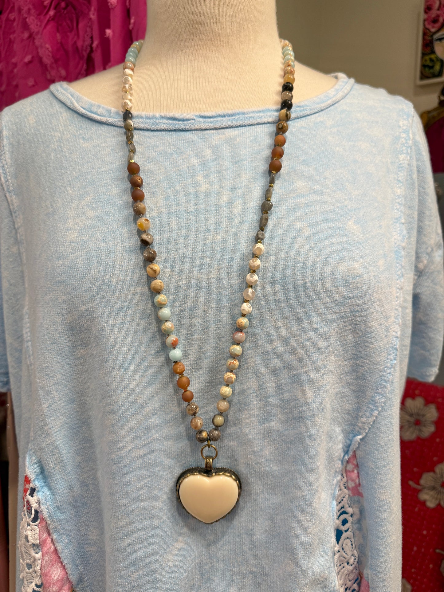 Heart Gemstone Necklace