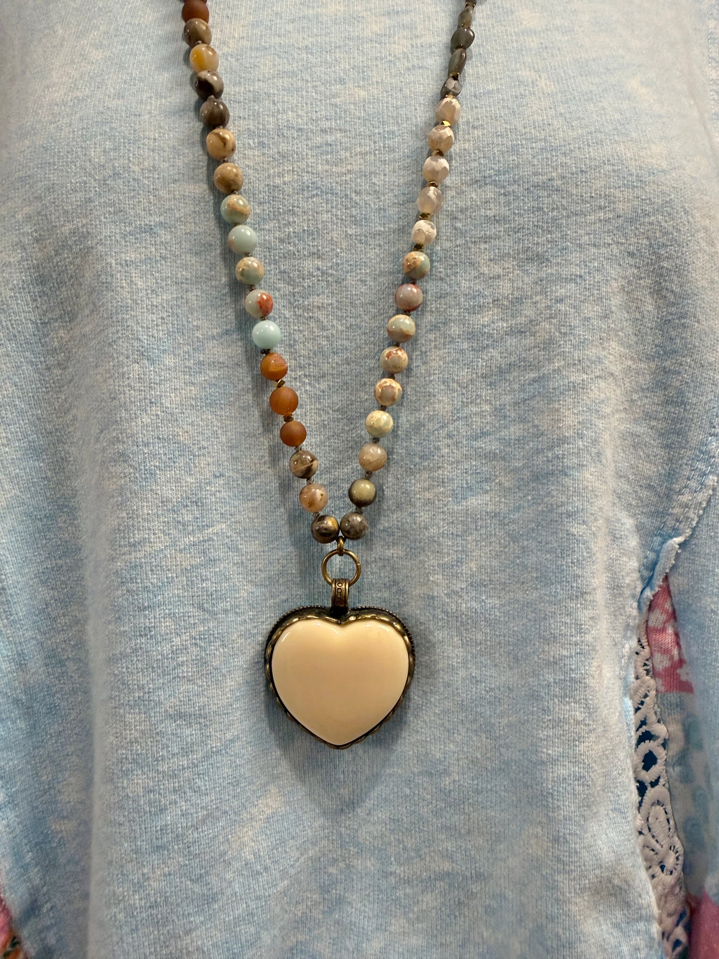 Heart Gemstone Necklace