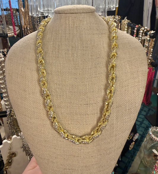 Crystal Gold Chain Necklace