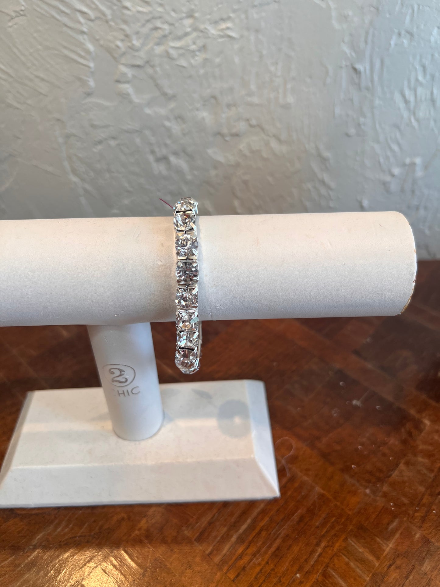 Single Row Crystal Bracelet Silver