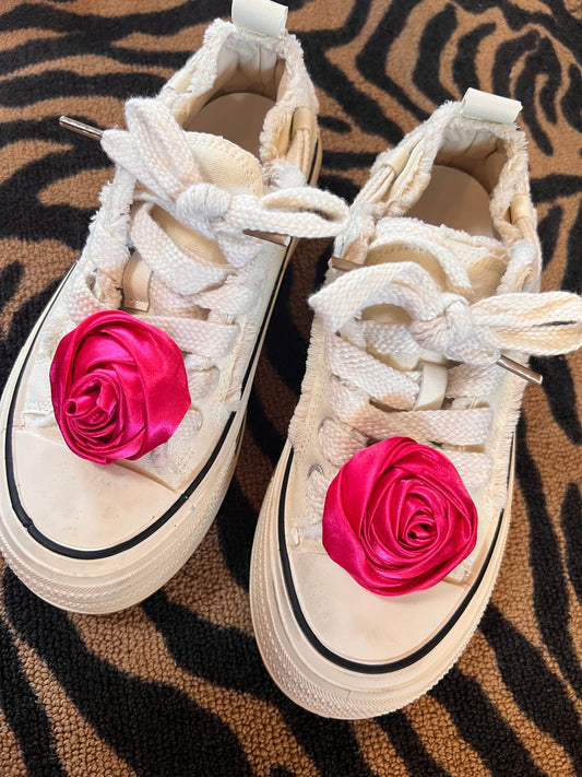 Hot Pink Rose Shoe Charms