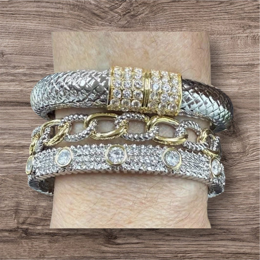 3 Piece Hinged Bracelet Set