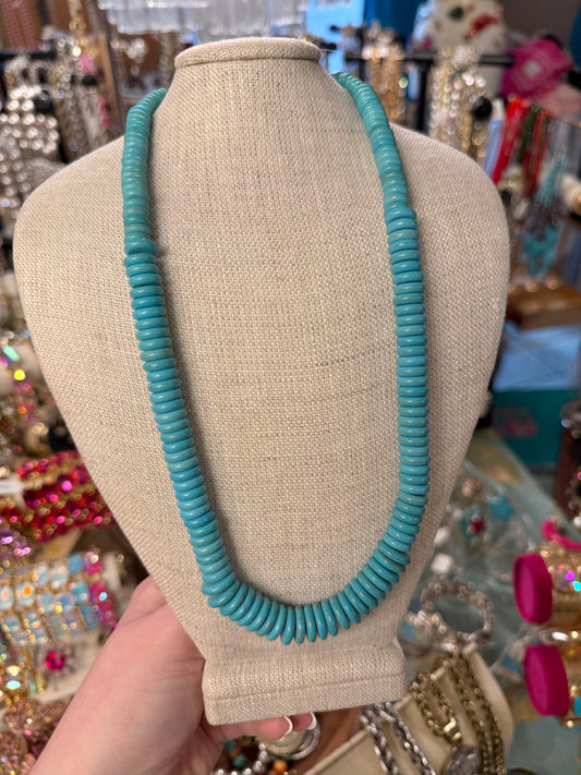 Howlite Turquoise Disc Necklace