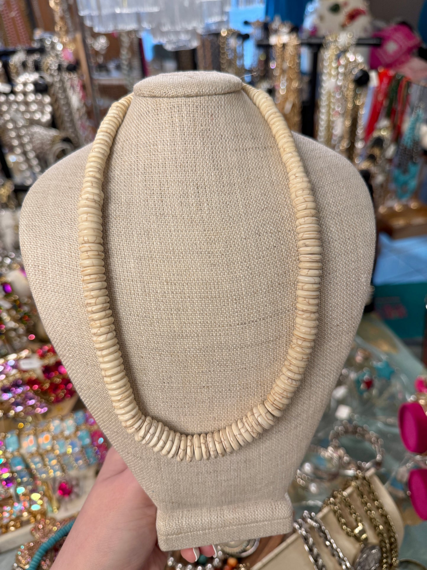 Howlite Disc Necklace