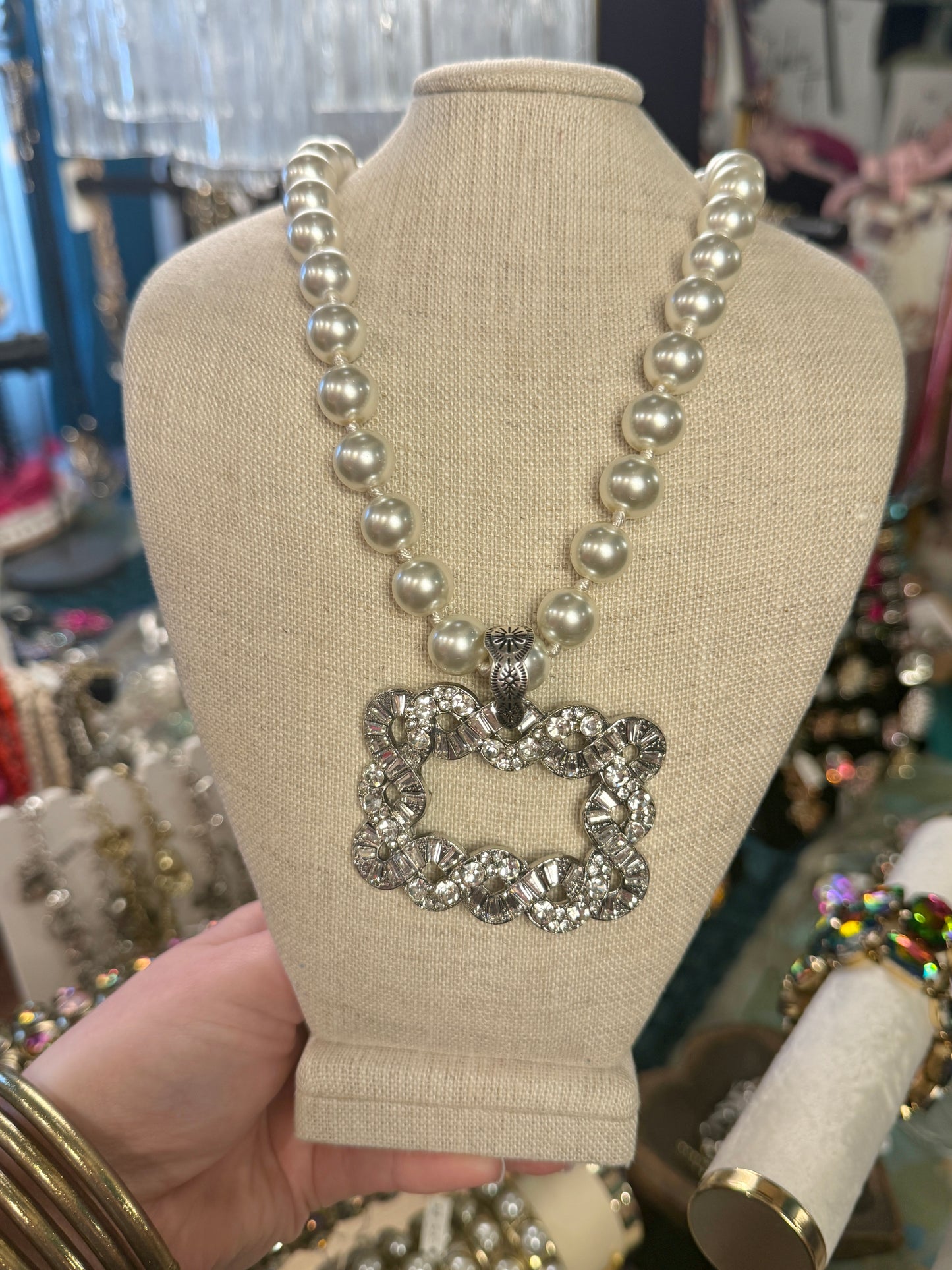 Silver Frame Necklace