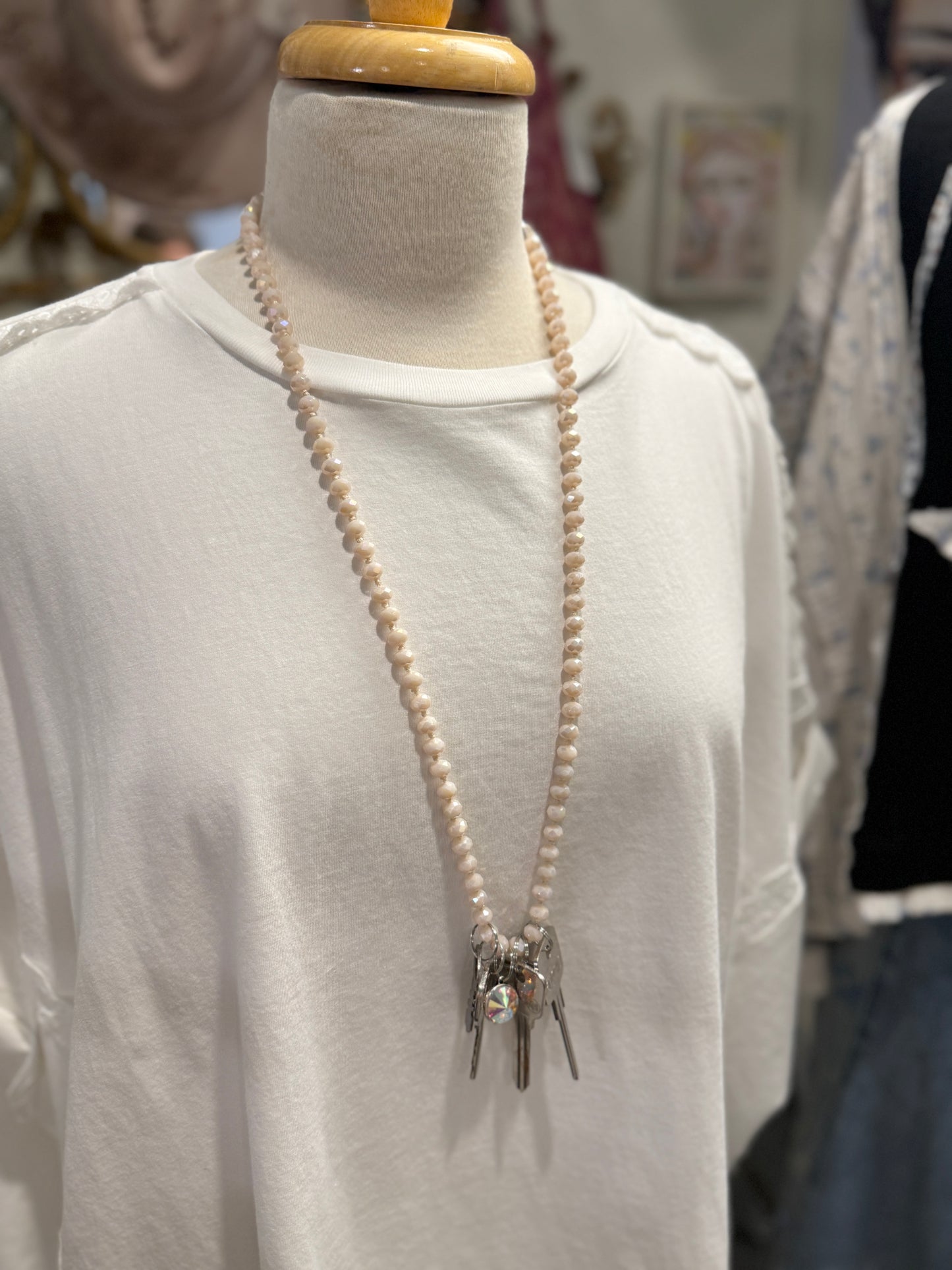 Beaded Long Key Necklace