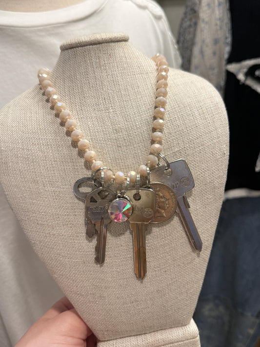 Beaded Long Key Necklace