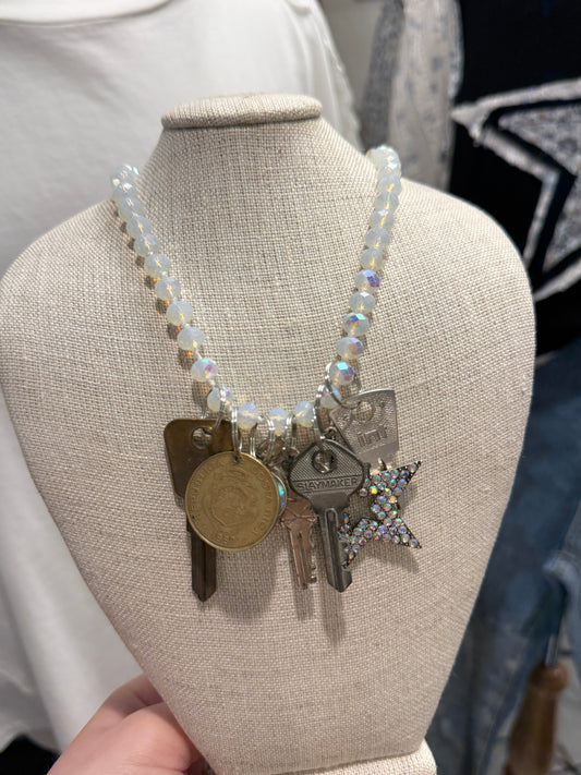 Beaded Long Key Necklace