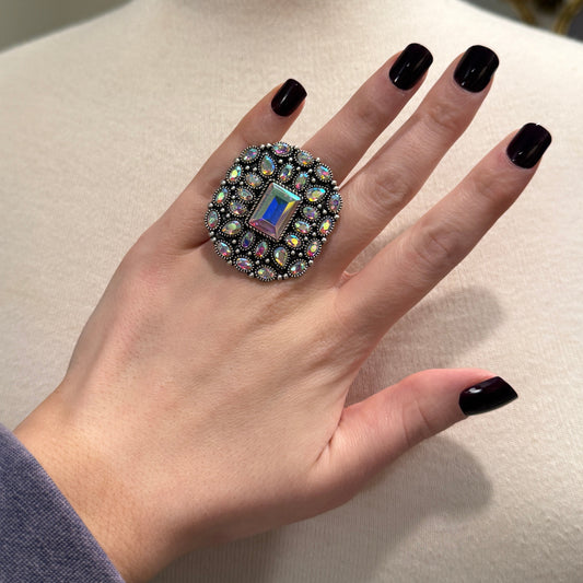 ALICE Large AB Stone Stretch Ring