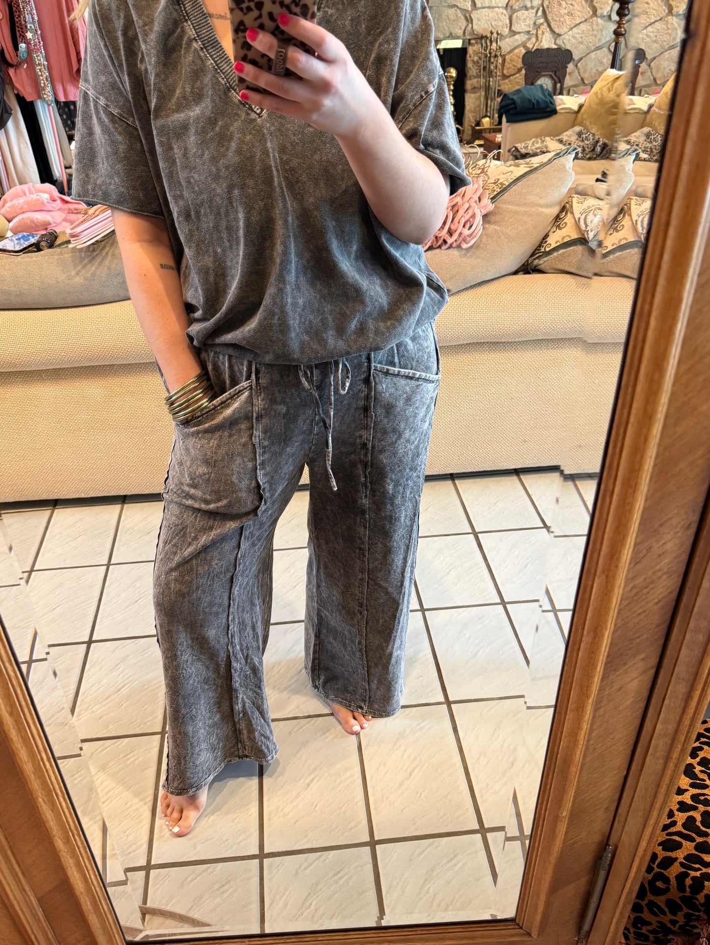 J HER Ashed Black Straight Leg Pants
