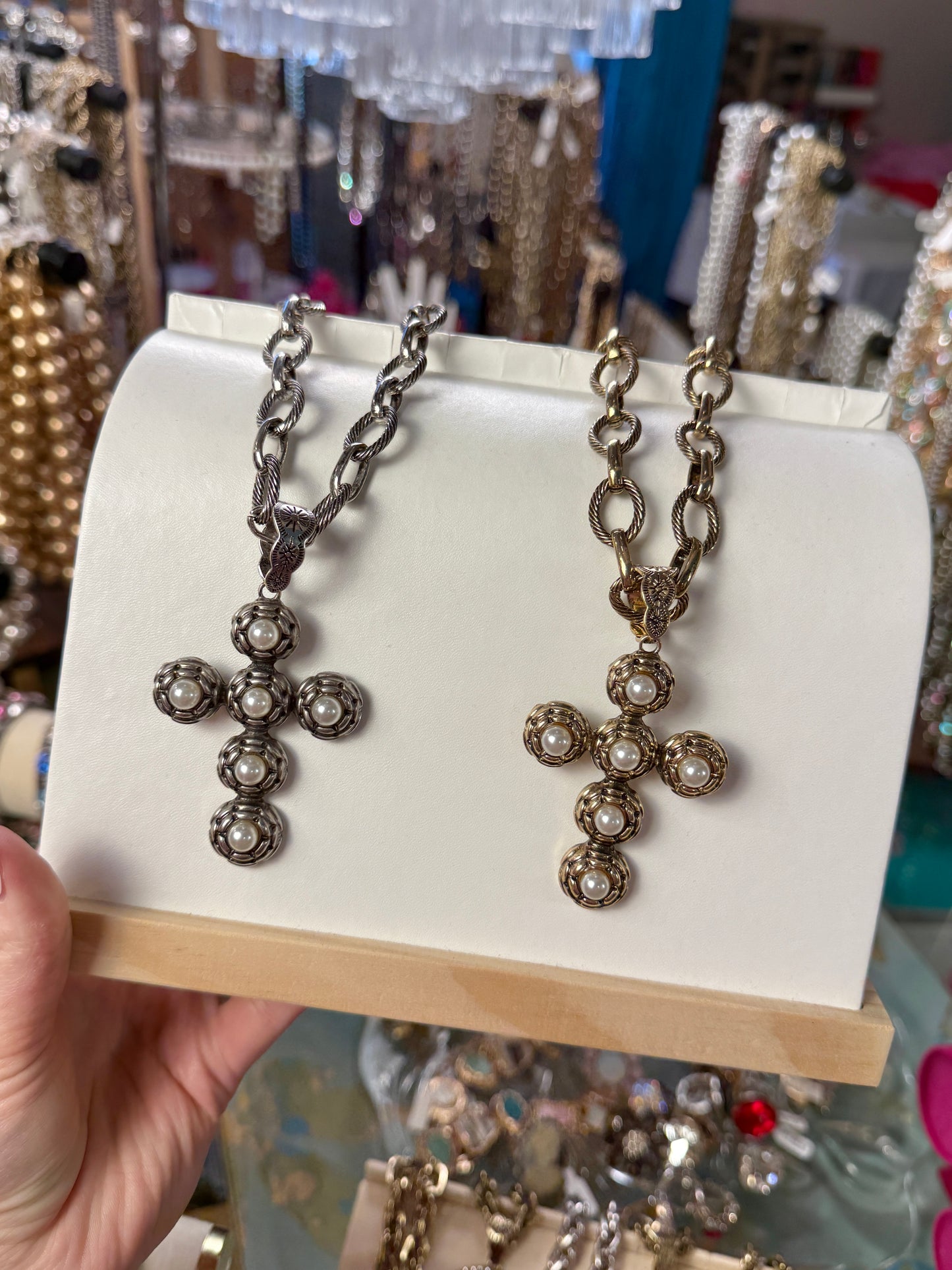 Pearl Cross Necklace