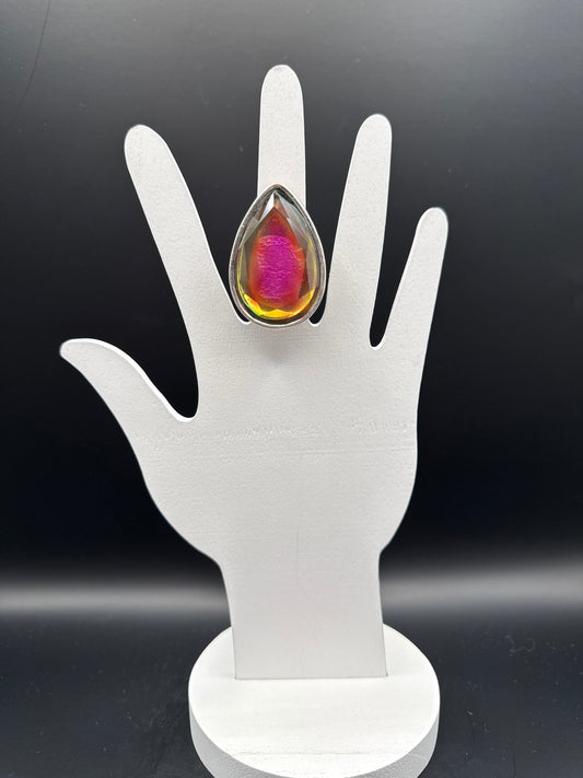 ALICE Pear Shaped Volcano Stone Stretchy Ring