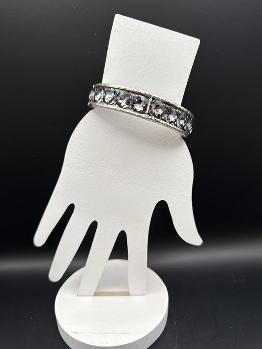Medium Crystal Silver Bracelet