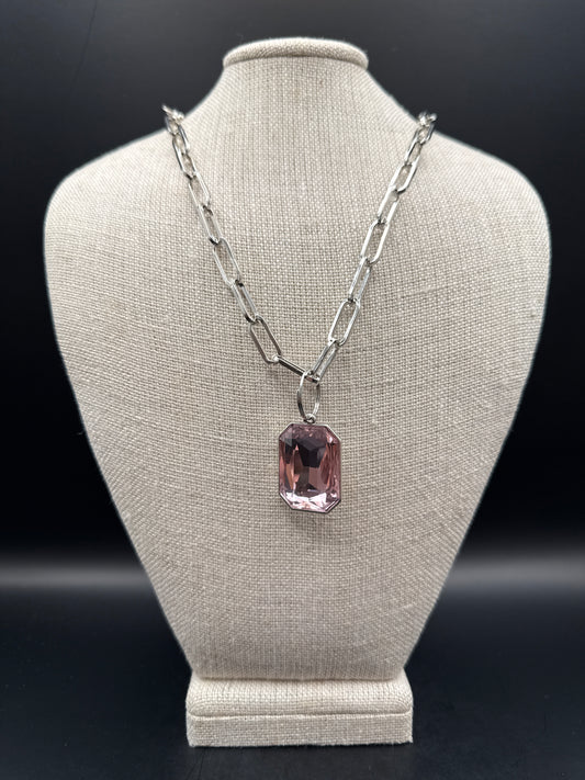 Light Pink Crystal Necklace