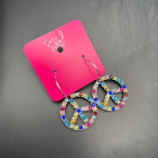 ALICE Multicolor Stone Peace Earrings