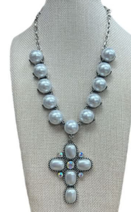 Pearl Cross Necklace