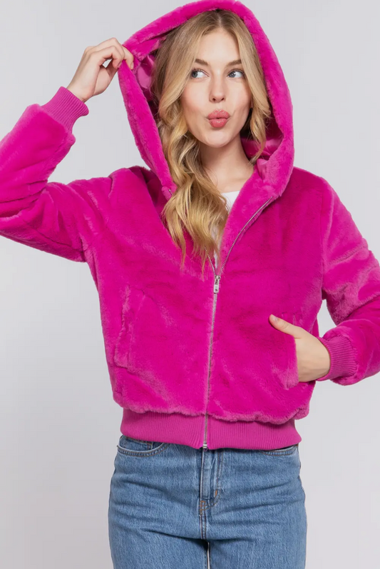 Magenta Bomber Jacket