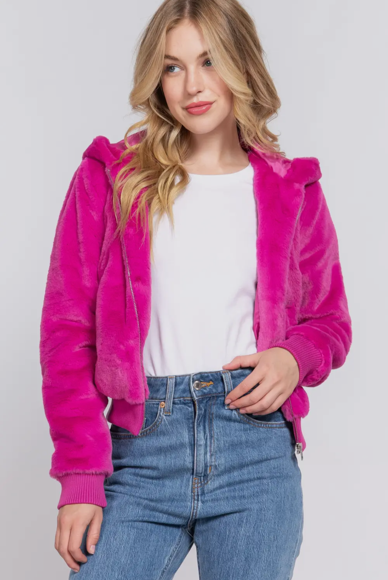Magenta Bomber Jacket
