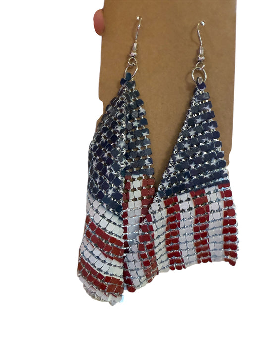 Lightweight Metal Flag Earrings