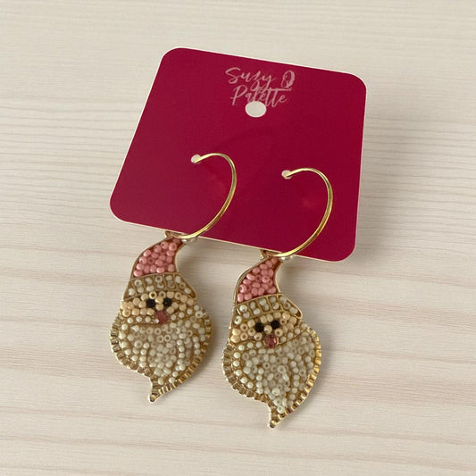 Pink Santa Earrings