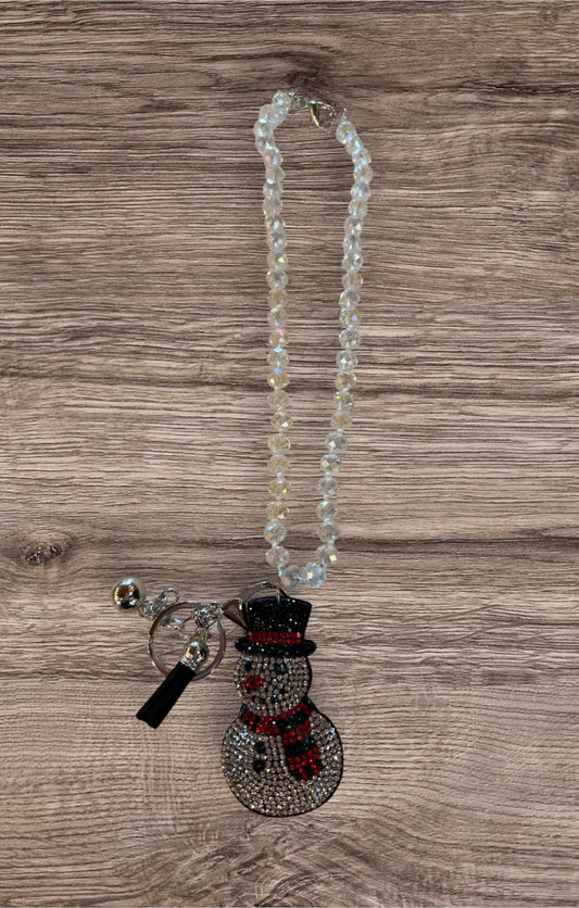 Snowman Christmas Charm Necklace