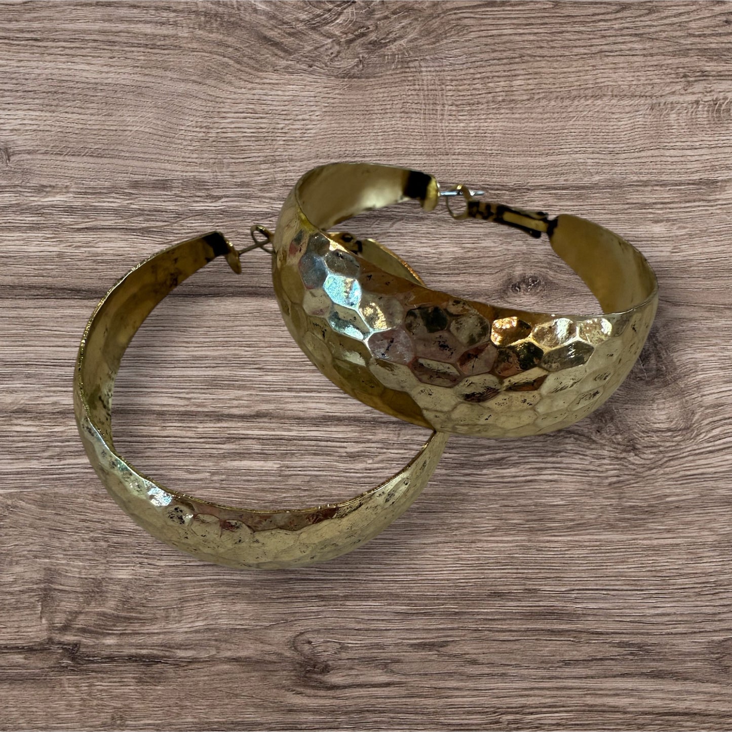 ALICE Gold Hammered Hoop Earrings