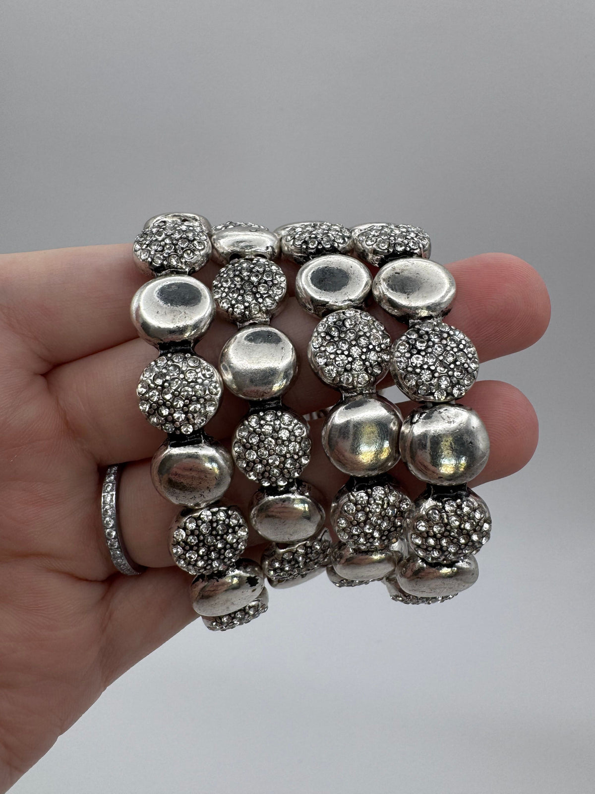 Silver Crystal Circle Bracelet