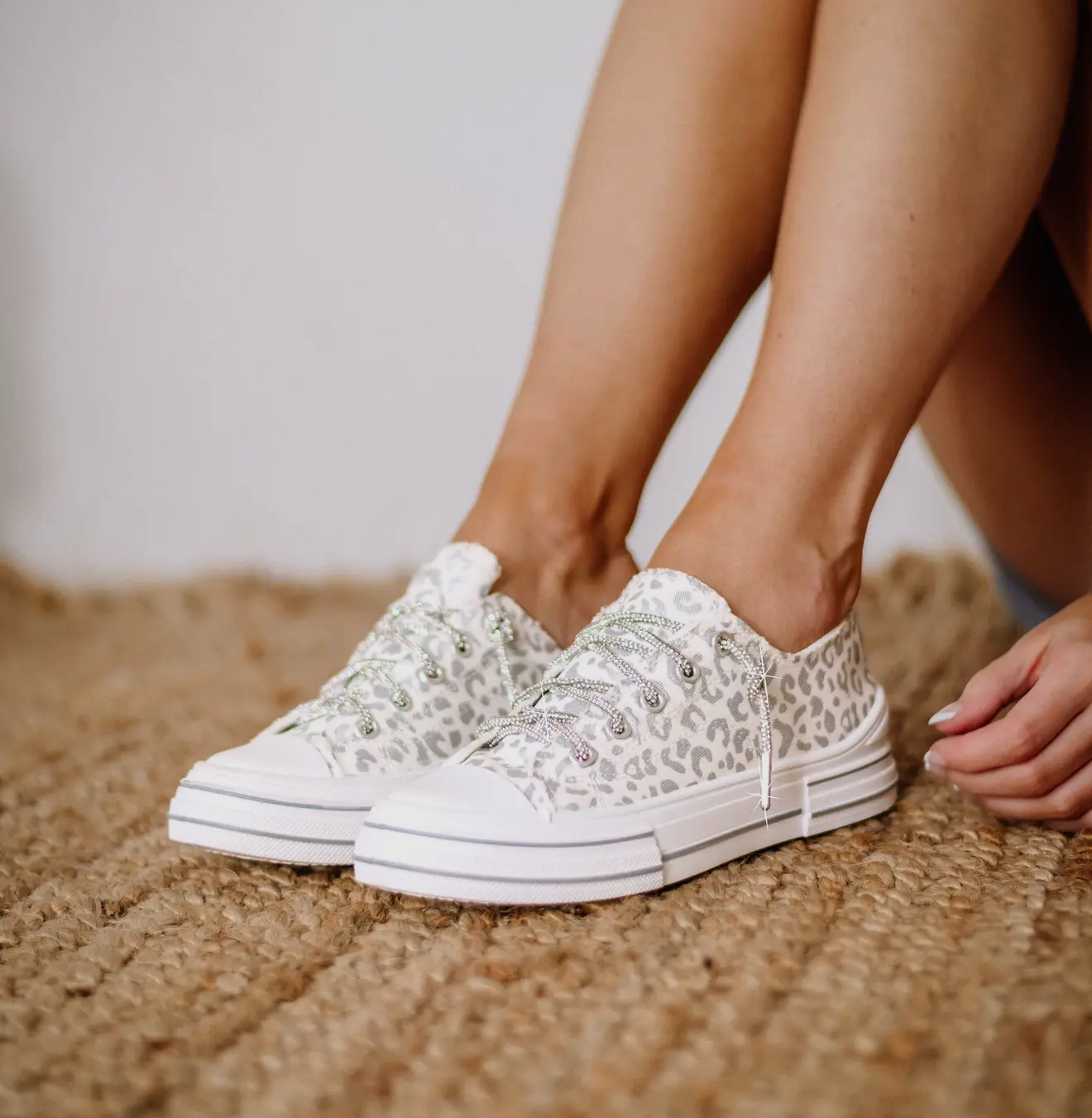 White Leopard Sneakers
