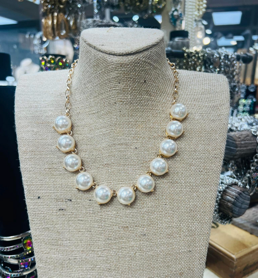 Pearl Dime Gold Necklace