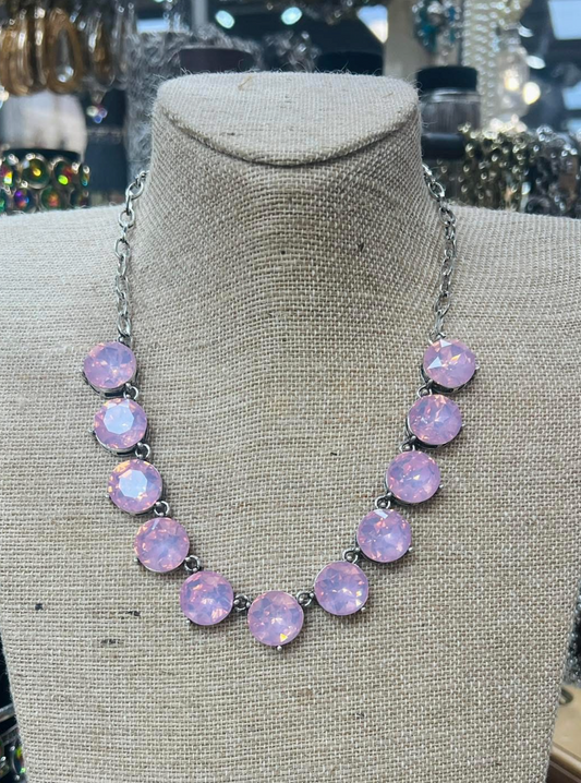 Pink Opal Dime Necklace