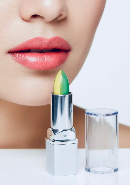#41 Green and Yellow Split Color Changing Lipstick