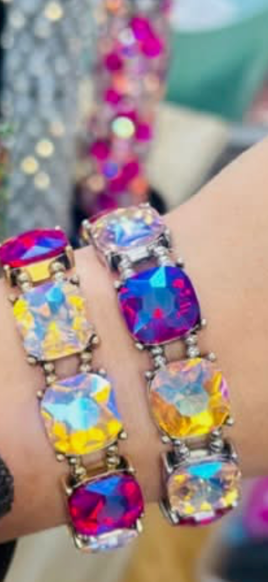Pink Multi Crystal Bracelet