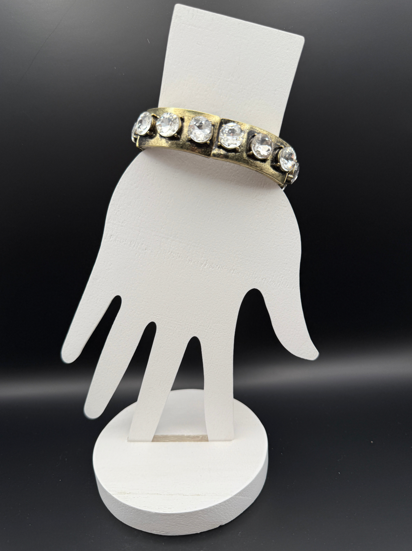 Wide Large Crystal Stretchy Bracelet