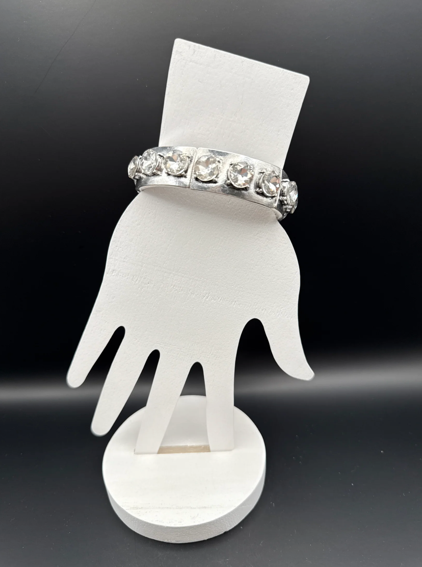 Wide Large Crystal Stretchy Bracelet