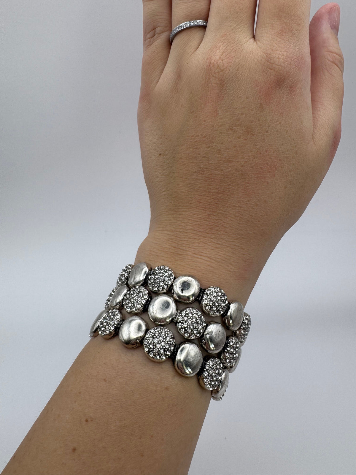 Silver Crystal Circle Bracelet