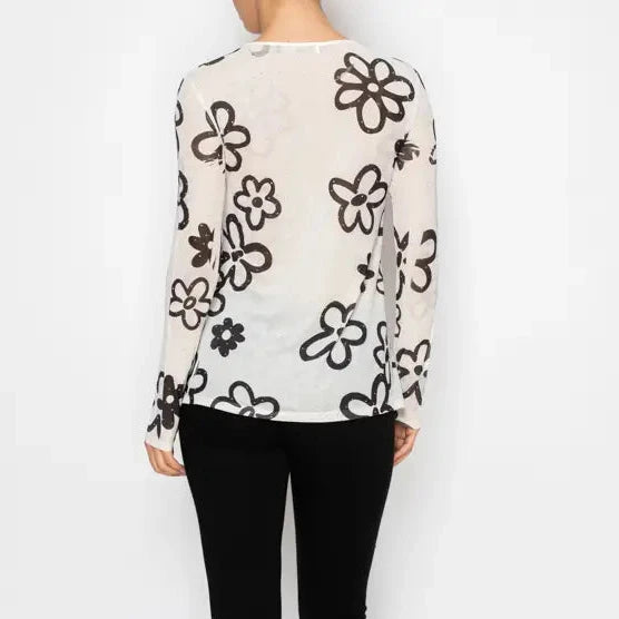ORIGAMI Daisy Sparkly Mesh Top