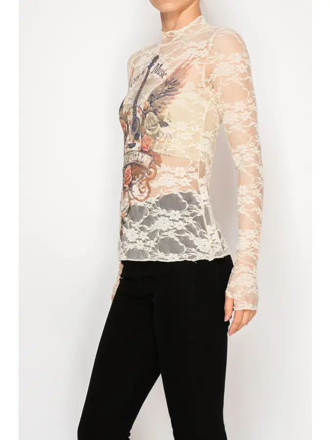 ORIGAMI City of Music Lace Top