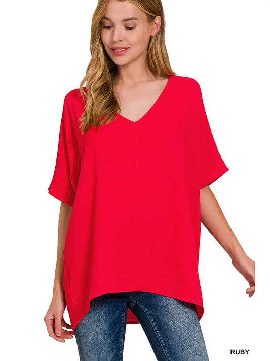 Ruby Red Dolman Top